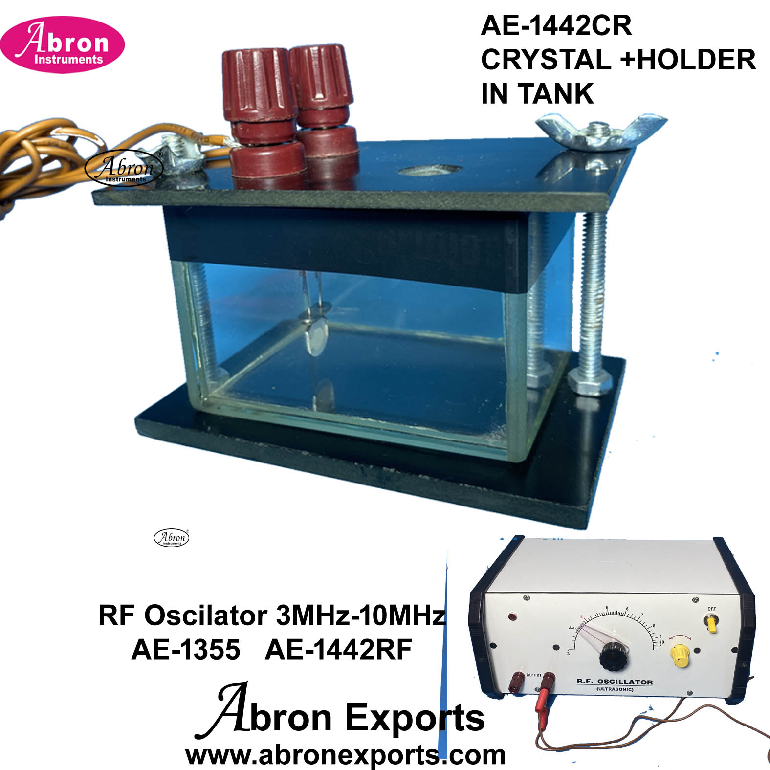 Ultrasonic diffraction experiment Crystal holder with tankned RF oscillator abron AE-1442RF AE-1442CR